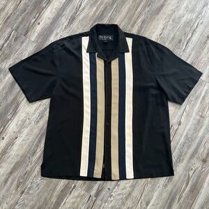 Nat Nast Silk Panel Shirt Black Cream Navy Large